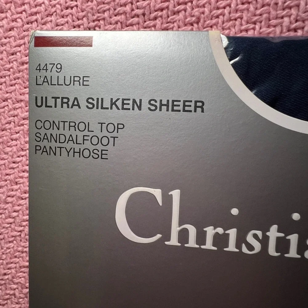 Vintage Christian Dior LAllure Ultra Silken Sheer Pantyhose Navy Blue Size‎ 1